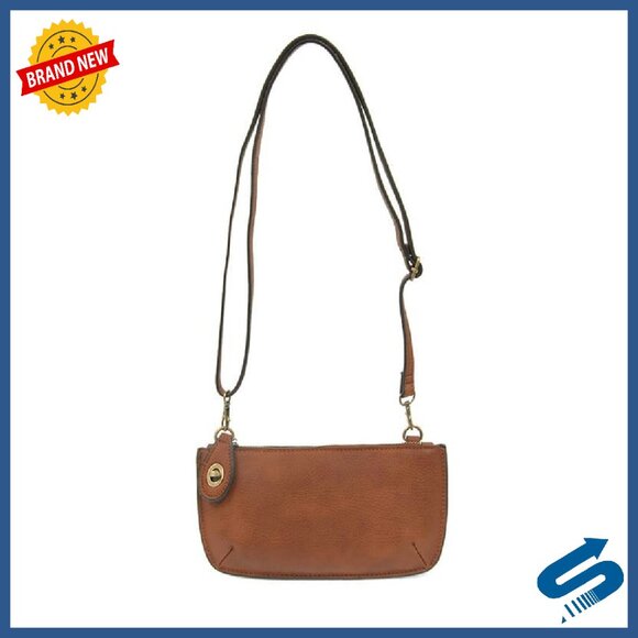 Mini Crossbody Wristlet Clutch Handbag - Vegan Leather, Adjustable Strap